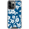 Blue and White iPhone 15 Pro Clear Case